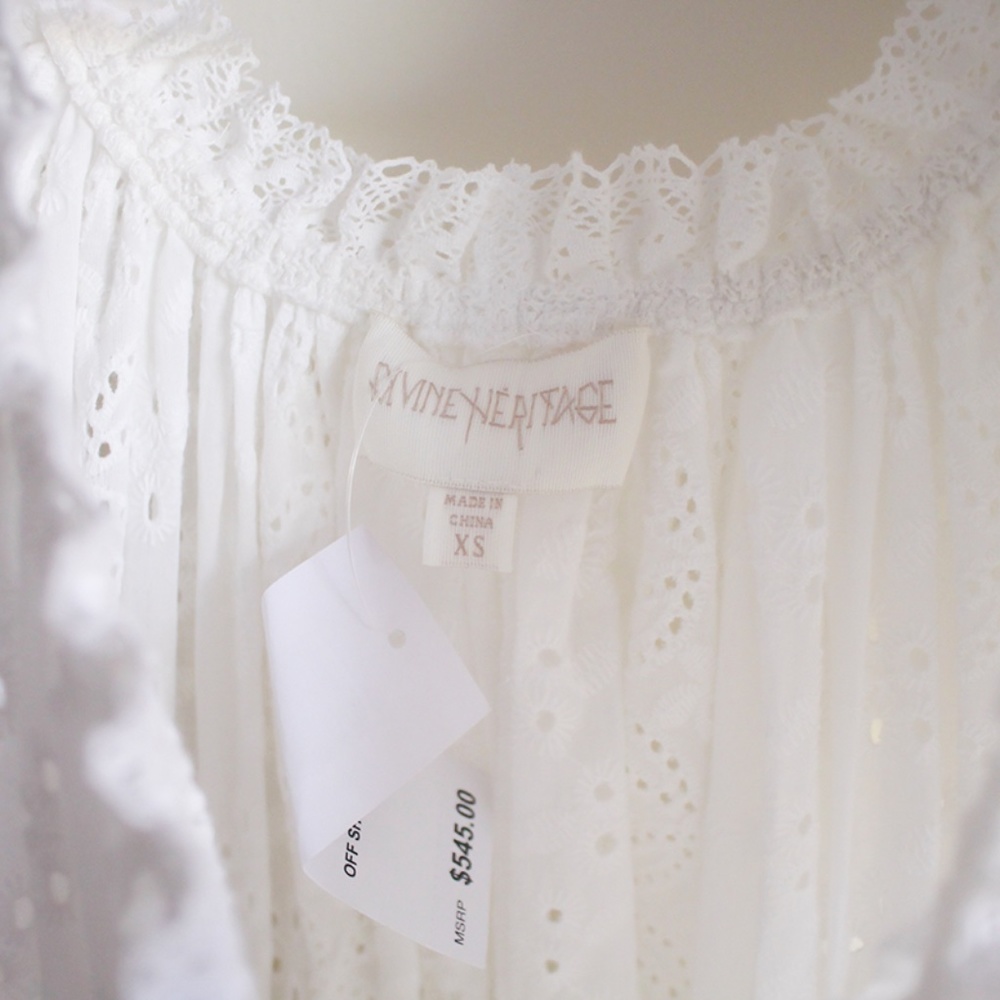 NWT Divine Heritage White Eyelet Dress - Picture 3 of 7